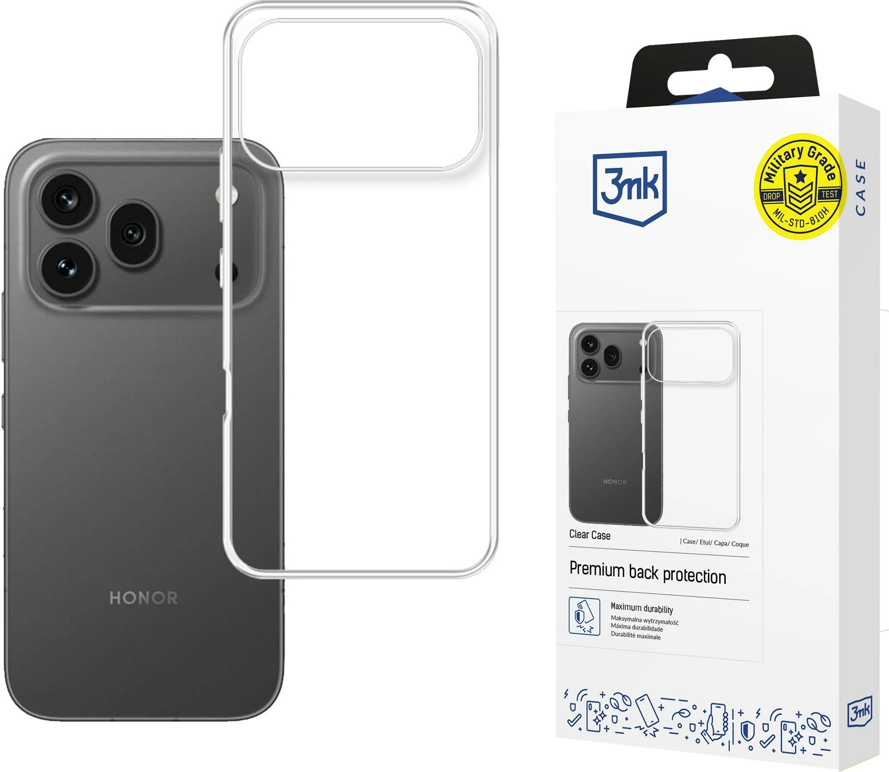 Mbështjellës 3mk Clear Case për Honor 600 Pro 5G, ultra i hollë, transparent, 1 copë