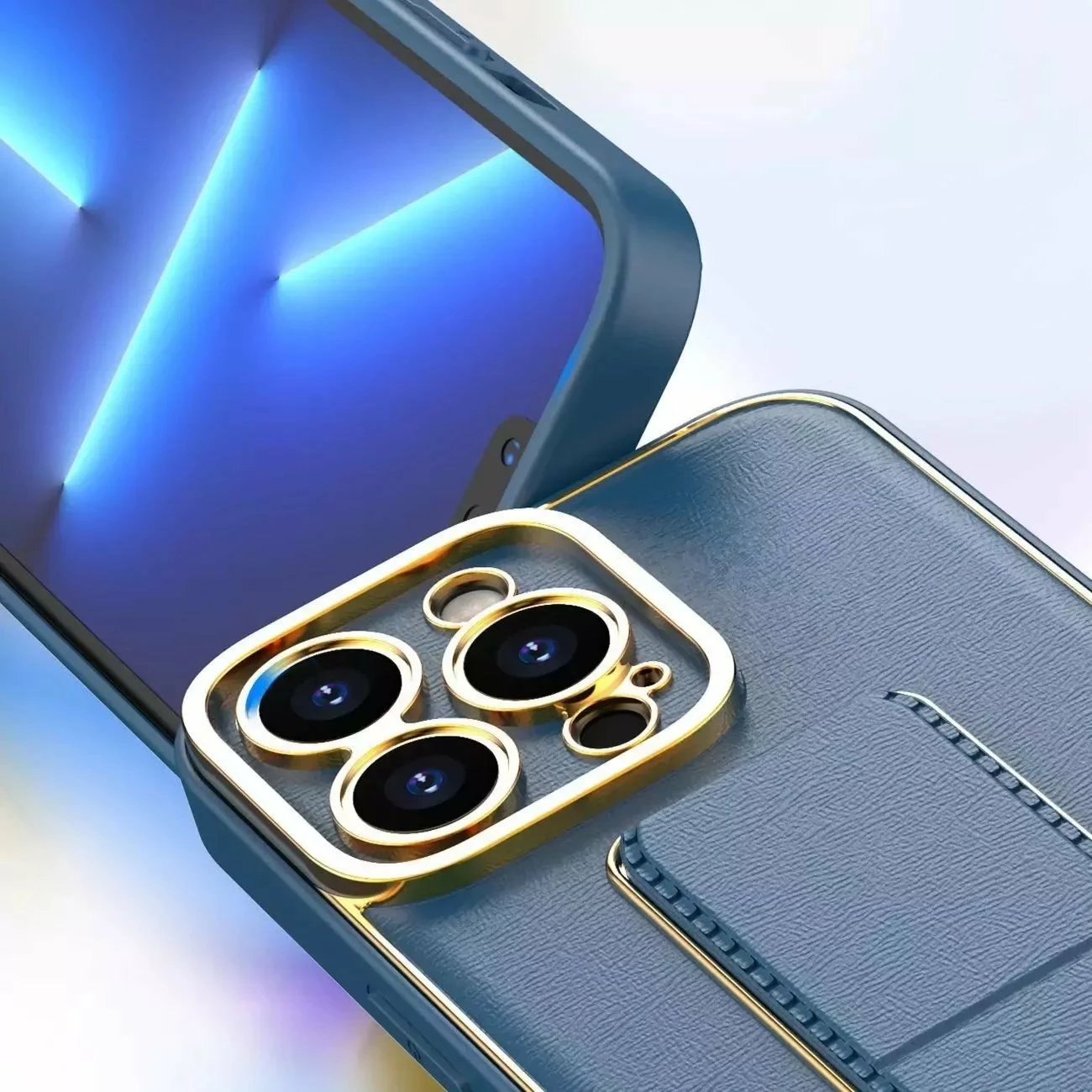 Mbështjellës 4kom.pl New Kickstand Case për Samsung Galaxy A12 5G, me mbajtëse, blu