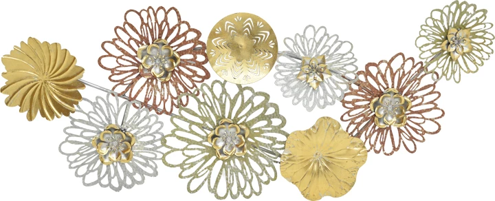 Dekor muror Tutsi Inart metalik shumëngjyrësh 102.9x5.1x43.2cm