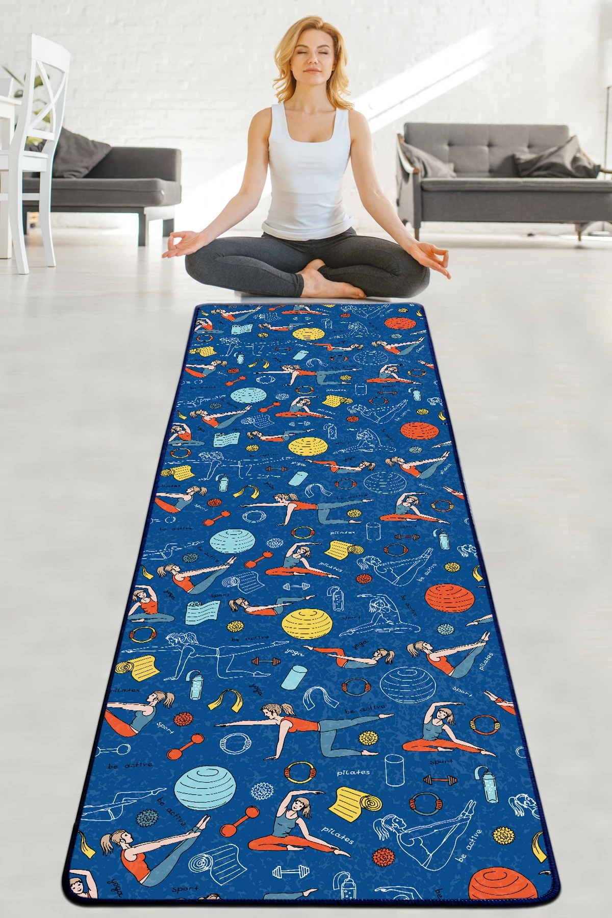 Qilim yoga, Vital And Vivid, Be Active, shumëngjyrësh, 60x200cm