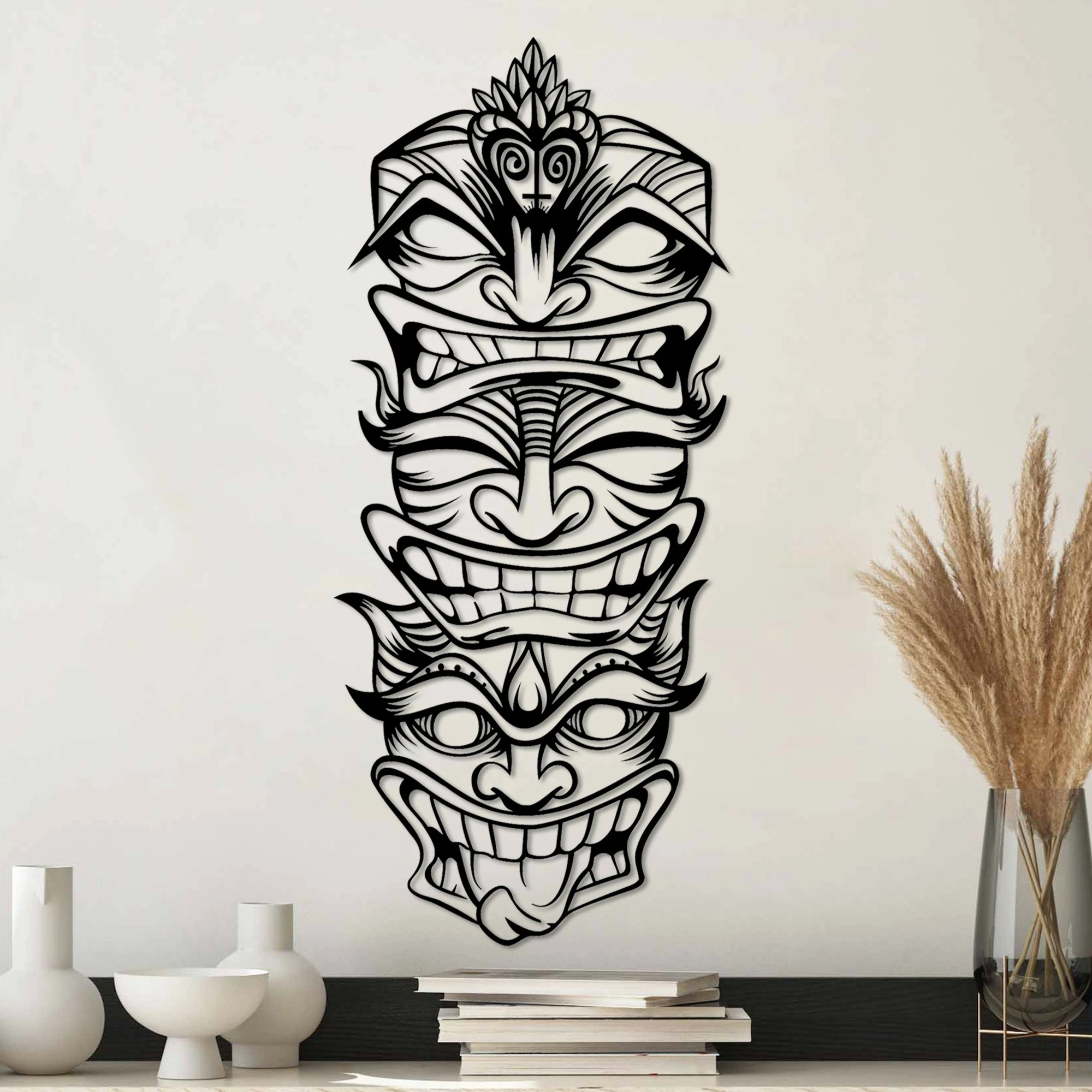 Aksesor dekorativ metalik për mur Wallity, Fun Naughty Wild, ngjyrë e zezë, 35x81cm