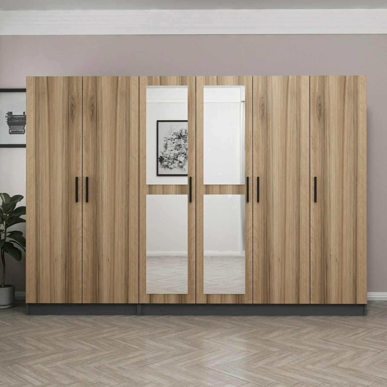 Dollap garderobe, ngjyrë dore, Skye Decor, 270x210x52cm
