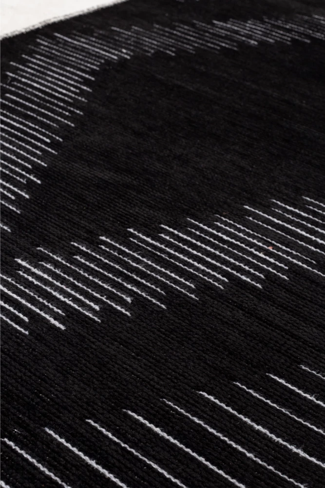 Qilim korridori Sight, 80x170, material tekstili, ngjyrë e zezë-gri