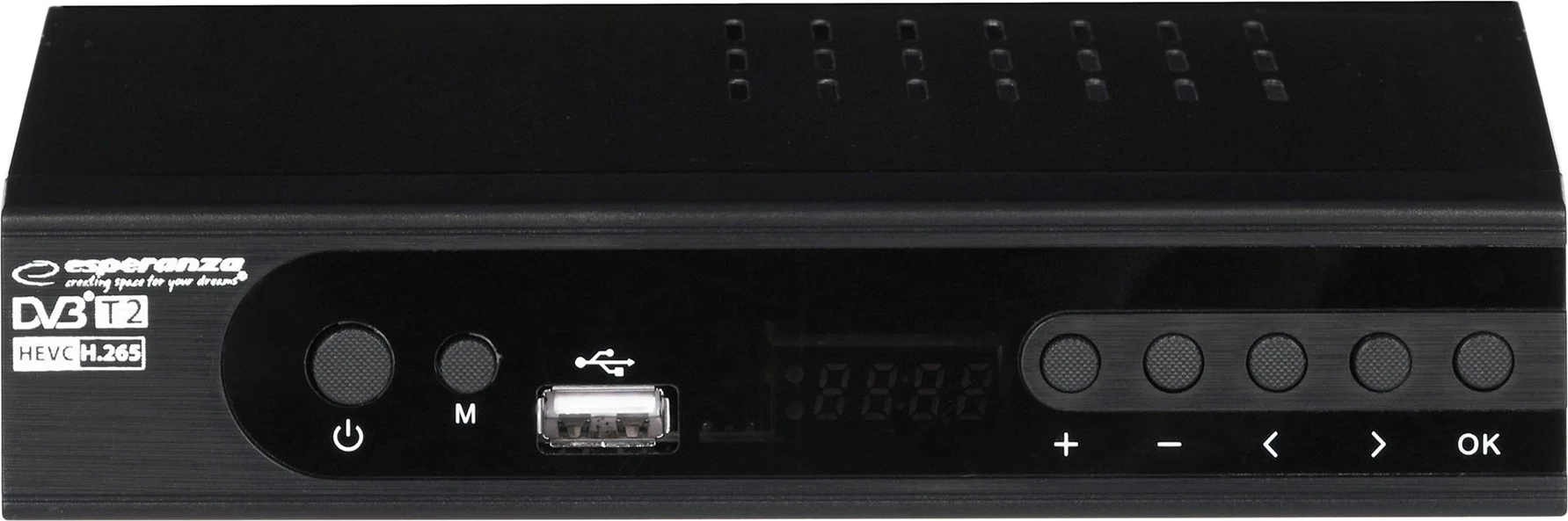 Resiver me telekomandë Esperanza EV106P, DVB-T2, i zi