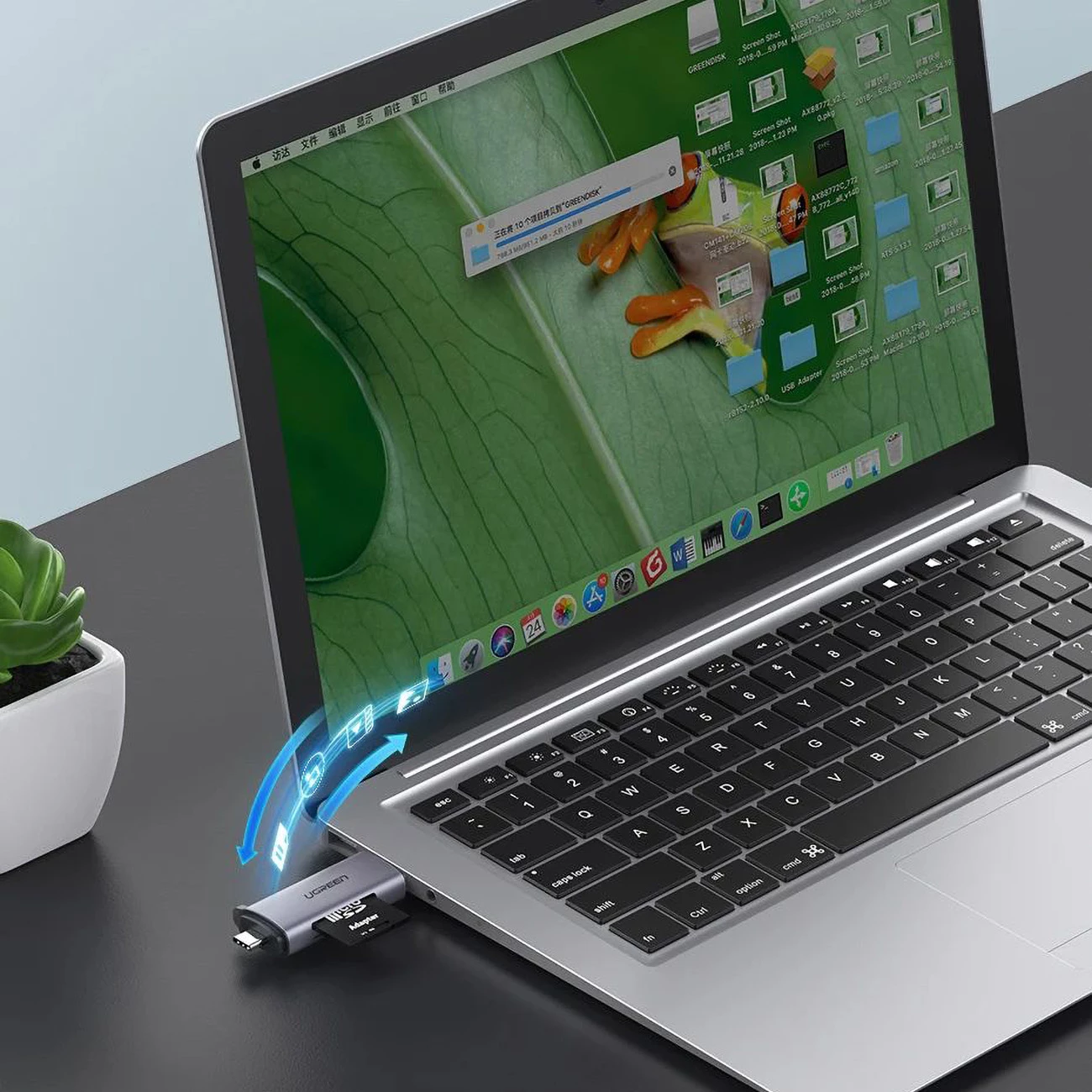 Lexues kartelash Ugreen CM185 50706, USB-A/USB-C, Gri