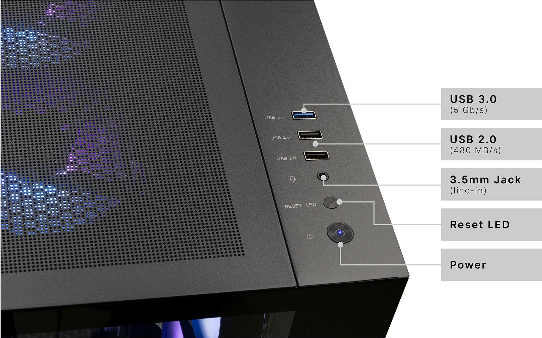Kompjuter Gaming Captiva R90-031, Ryzen 7 5700X, 32GB RAM, 1TB SSD, GeForce RTX 5070 12GB, Windows 11, i zi me RGB