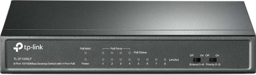 Switch TP-Link TL-SF1008LP, Fast Ethernet, PoE, i pa menaxhuar