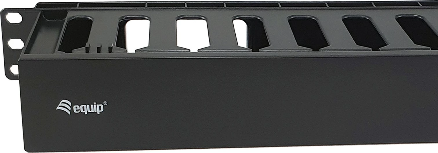 Panel menaxhimi kabllosh për rack 19 inch Equip 1U, ABS, e zezë