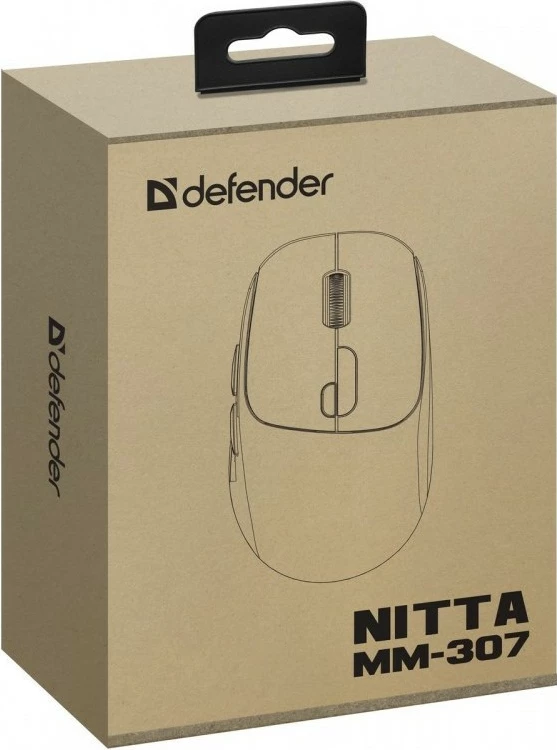 Maus pa tela Defender Nitta MM-307, Bluetooth/USB, 1600 DPI, i bardhë