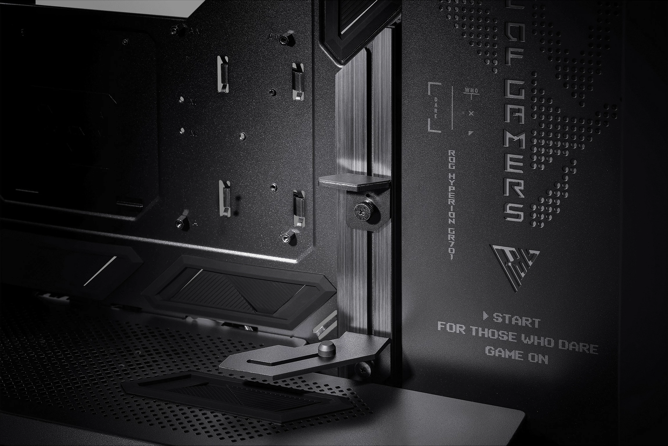 Kasë ASUS ROG Hyperion GR701 BTF Edition, Tower, RGB, xham i temperuar, e zezë/transparent