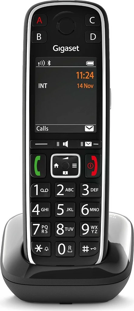 Telefon Gigaset E720, Analog/DECT, Pa tel, 200 kontakte, SMS, Caller ID, Ngjyrë e zezë