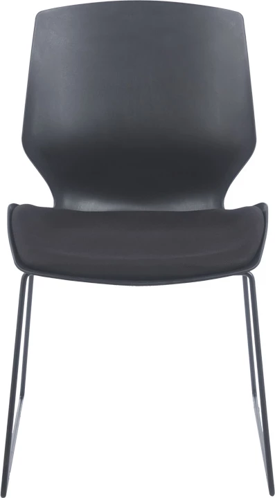 Karrige vizitorësh, minimaliste, e zezë, me jastëk, 47x52x85cm