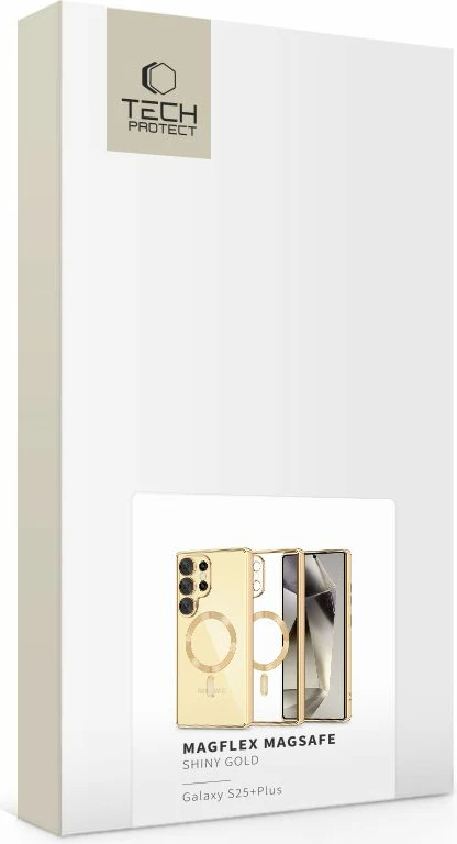 Mbështjellës Tech-Protect MagFlex për Samsung Galaxy S25+, MagSafe, Transparent Gold