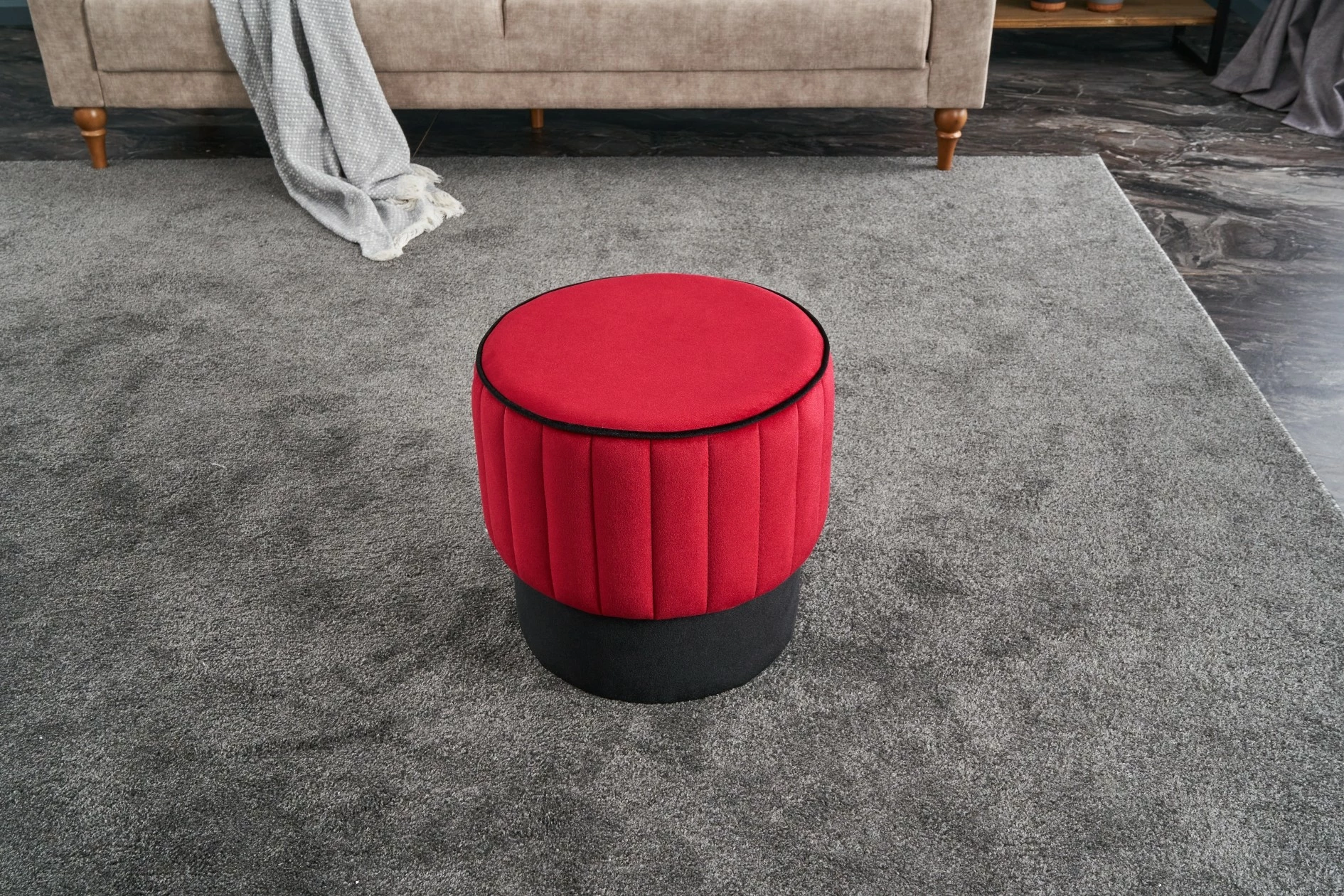 Puf Atelier del Sofa, ngjyrë e kuqe, 40x40x40cm - 2