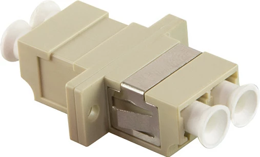 Adapter fiber optik LogiLink LC Duplex me flange, bejzhë