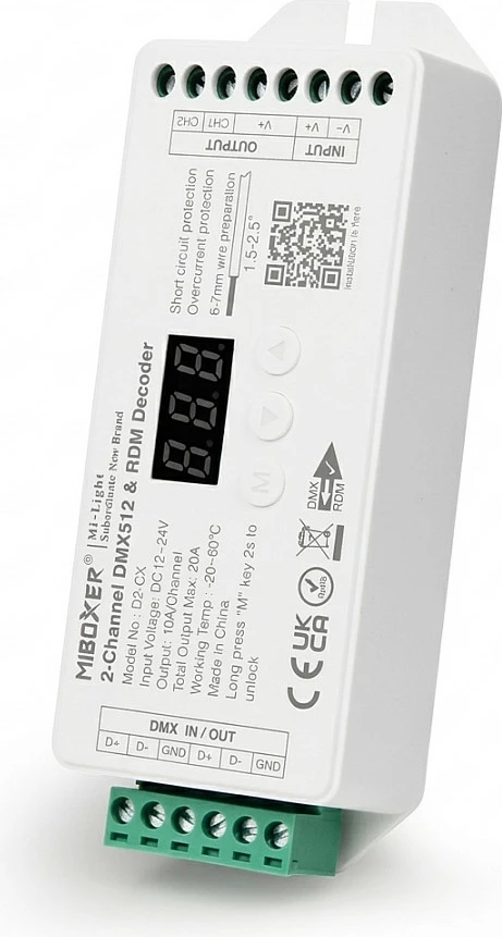 Kontroller LED DMX Miboxer 2-Kanal DMX512/RF, 2.4GHz