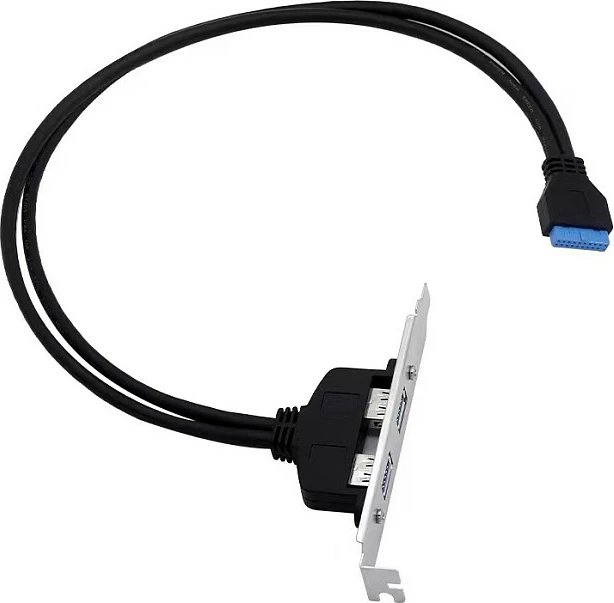 Braket USB Conceptronic 19/20-pin në 2x USB-A 3.0 (USB 3.2 Gen 1), i zi