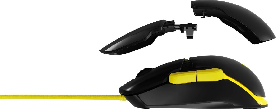 Maus gaming optik MODECOM Volcano Jager 12000 DPI, 7 butona, RGB, me kabllo USB, i zi