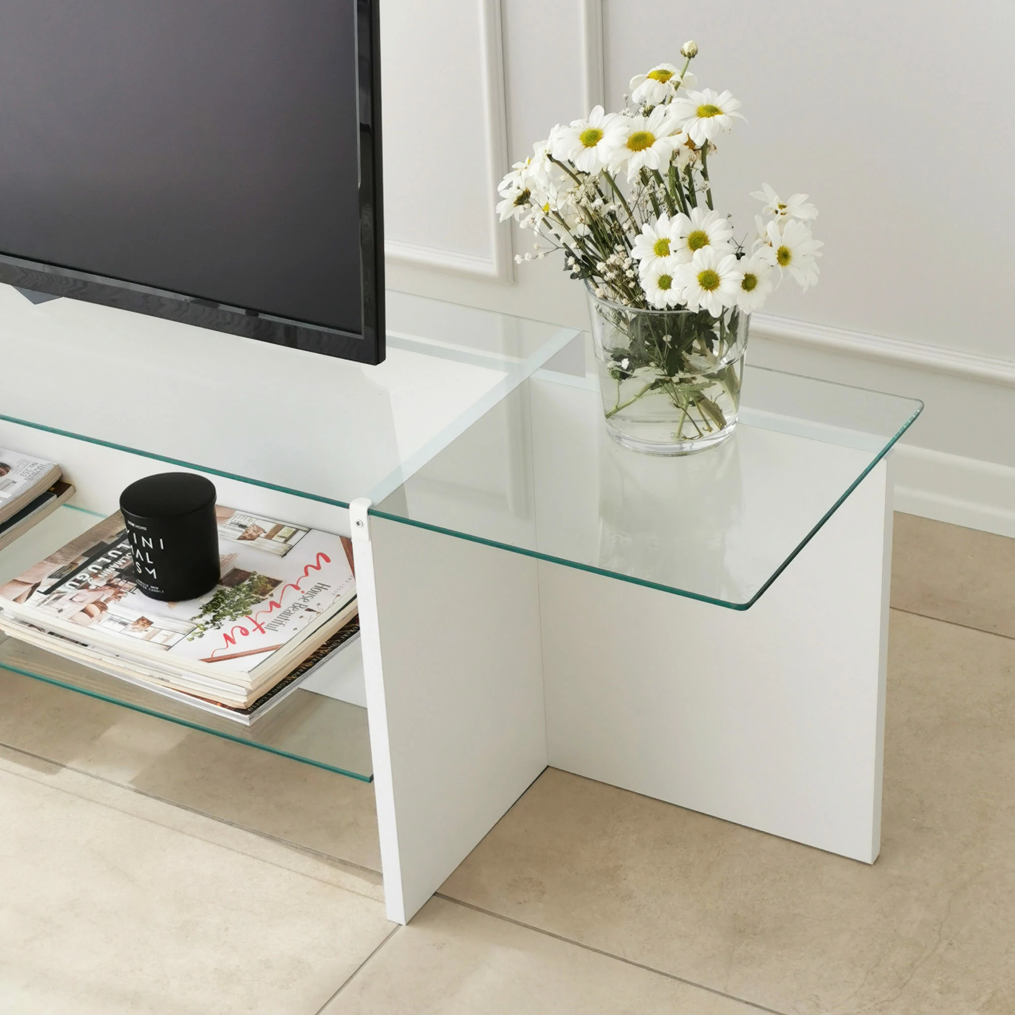 Komodë TV Hanah Home, Escape, e bardhë