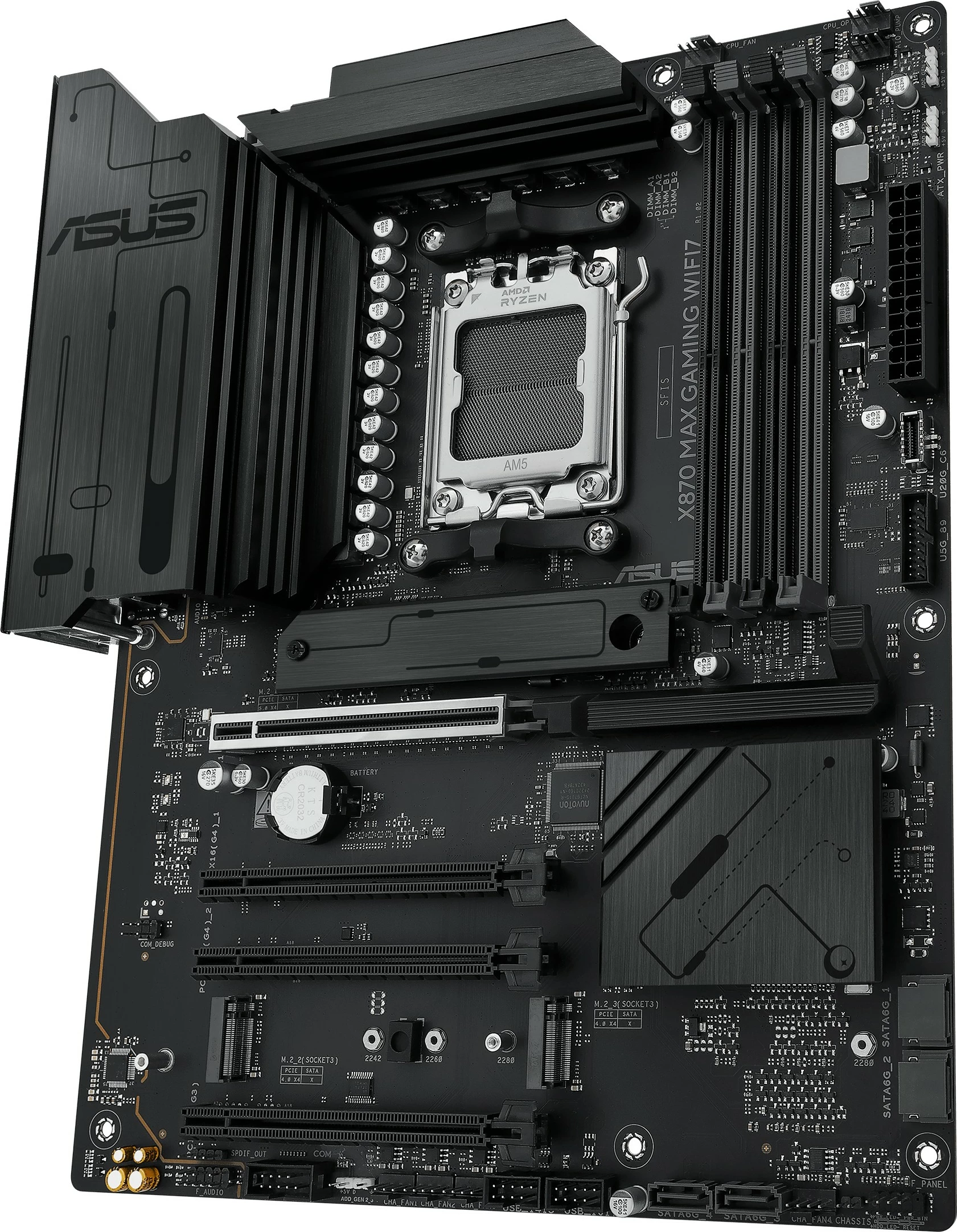 Pllakë amë ASUS X870 MAX GAMING WIFI7, Socket AM5, DDR5, ATX, Wi-Fi 7, e zezë