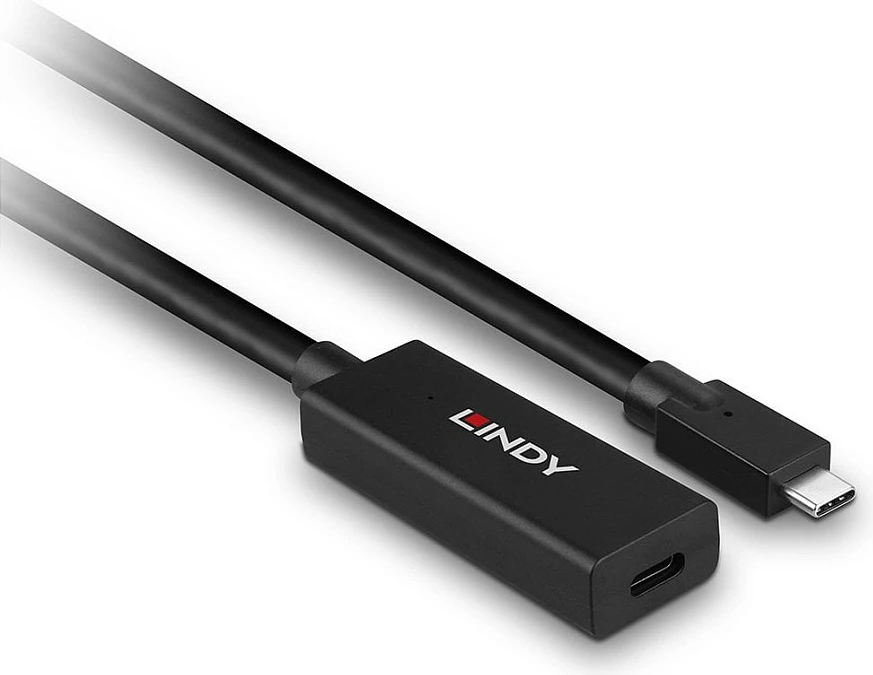 Kabllo zgjatëse aktive USB-C LINDY 5m, USB 3.2 Gen 2, 10Gbps, e zezë
