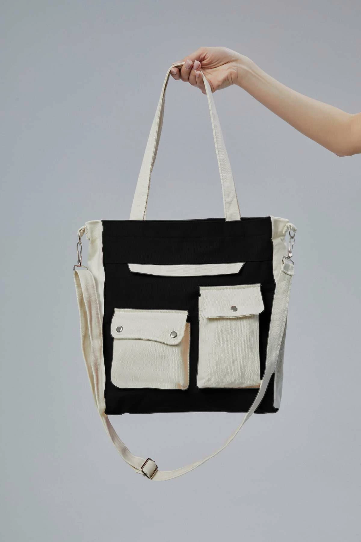 Tote bag Zoozie Bags, ngjyrë e zezë, 32x35x8 cm