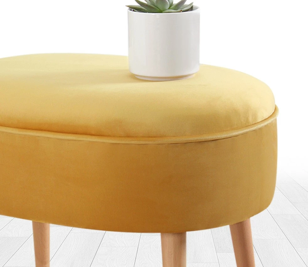 Puf Atelier del Sofa, kadife e verdhë - 4