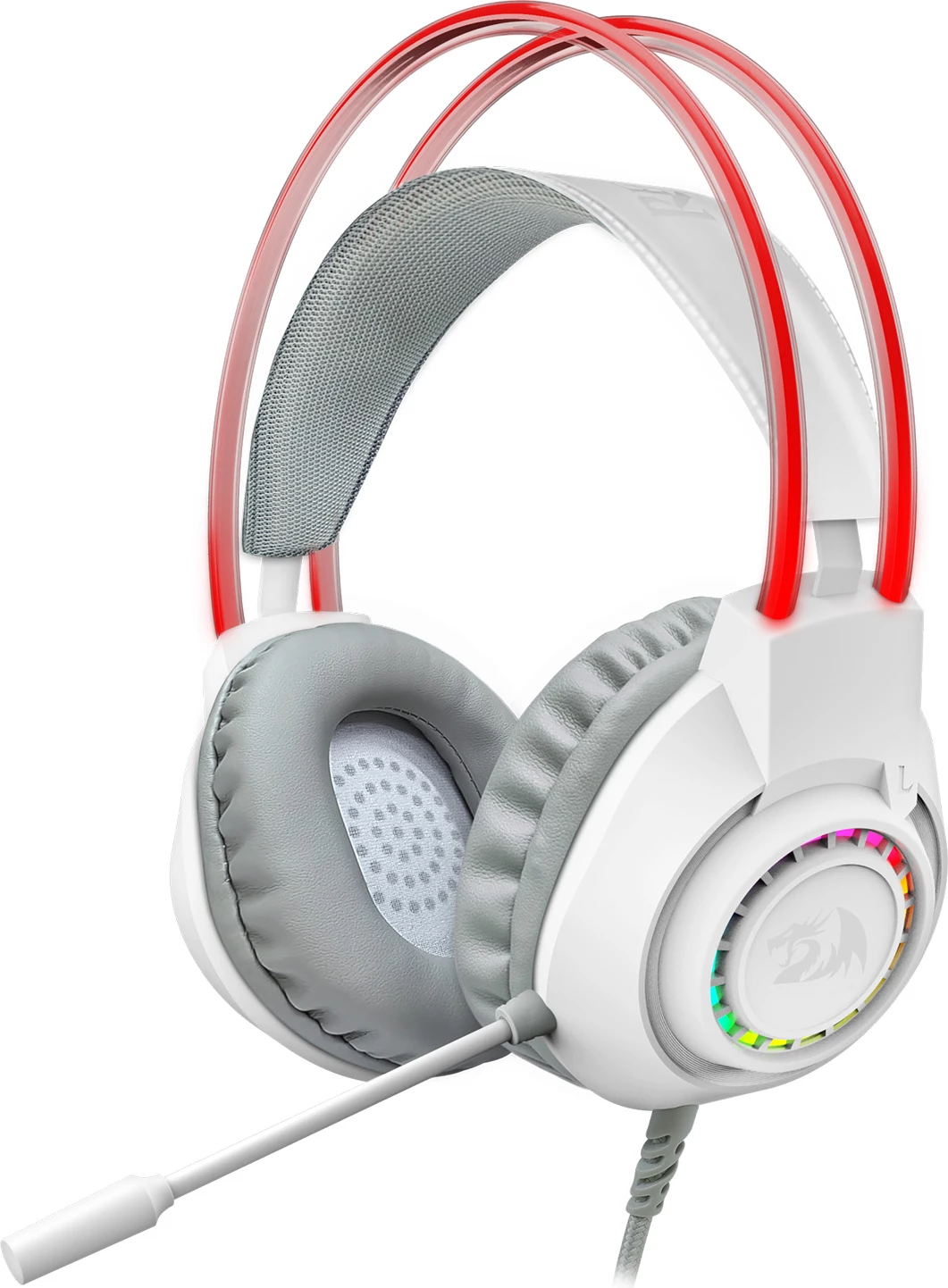 Kufje gaming Redragon Scream H231 3.5mm me kabllo, RGB, stereo, 40mm, të bardha
