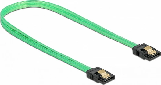 Kabllo SATA III DeLOCK 70 cm, 6Gb/s, SATA 7-pin M/M, UV glow, e gjelbër