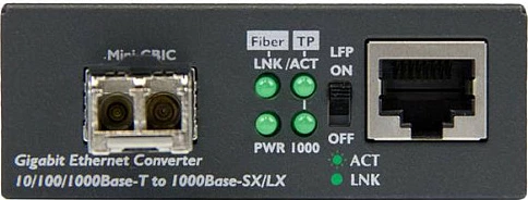 Konvertues media fiber Gigabit StarTech MCM1110MMLC, RJ45 në LC multimode 850nm, 1000Mbps, 550m, i zi