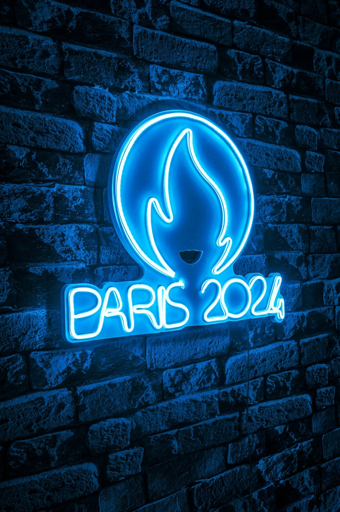Dritë dekorative muri, plastikë LED, Paris 2024, ngjyrë e kaltër