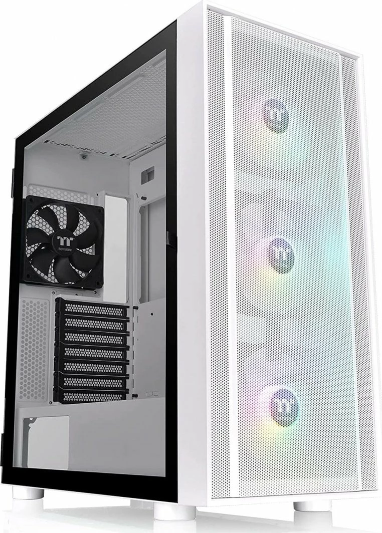 Kasë Thermaltake H570 TG ARGB Snow White, Midi Tower, xham i temperuar, ARGB, e bardhë