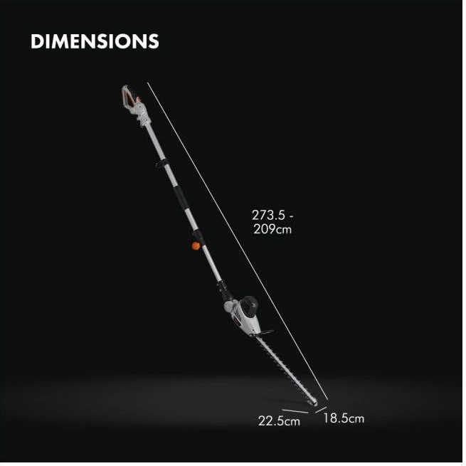 sharrë elektrike teleskopike 2-në-1 dhe gërshërë për gardh VONHAUS 2500263, 750W/460W, 8\" (20cm) Oregon, kabllo 10m, gri/zezë