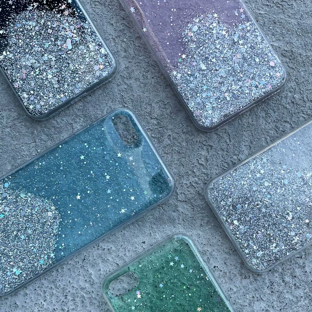 Mbështjellës Wozinsky Star Glitter për Xiaomi Redmi K40 Pro+, K40 Pro, K40, Poco F3, transparent, argjendtë