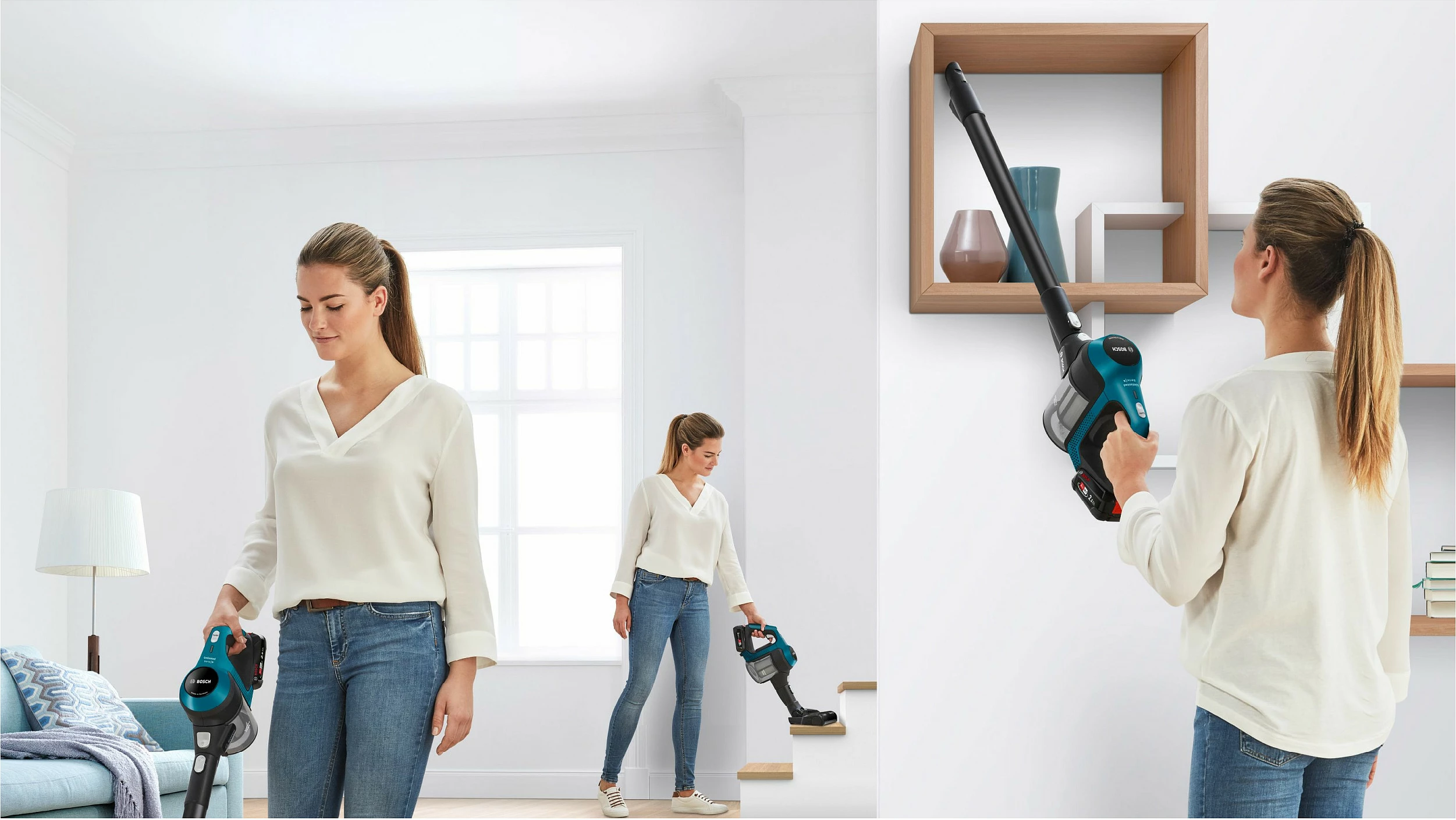 Fshesë me korrent Bosch Unlimited 6 BBS611LAG, 18V 2.5Ah, 2-në-1, Blu
