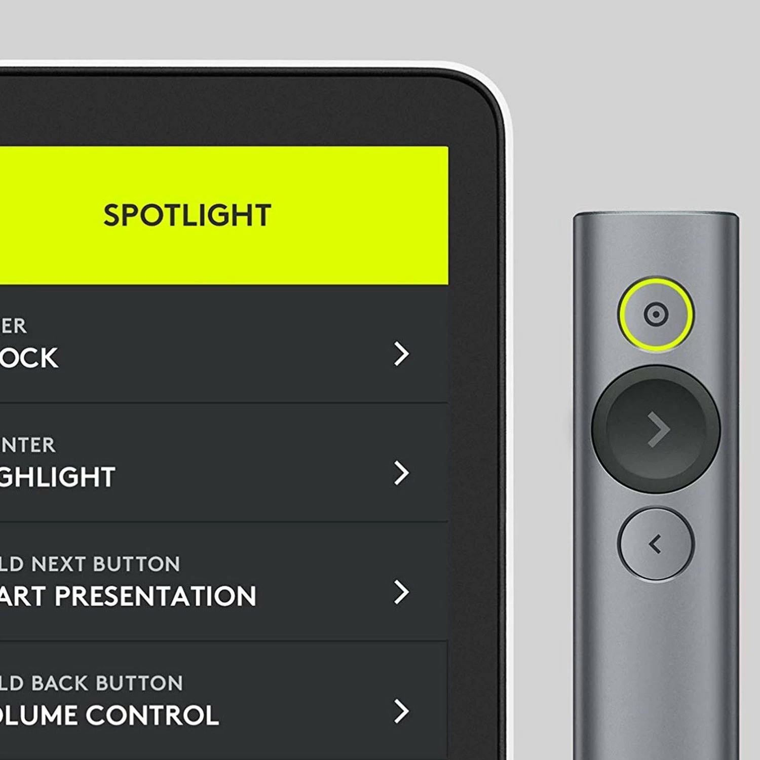Telekomandë prezantimi Logitech Spotlight 910-004861 30 m Bluetooth/2.4 GHz me kasë, argjendtë