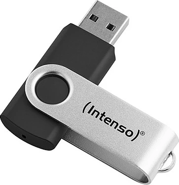USB memorje Intenso Office Line, 32 GB, USB-A 3.2 Gen 1, swivel, zezë-argjend