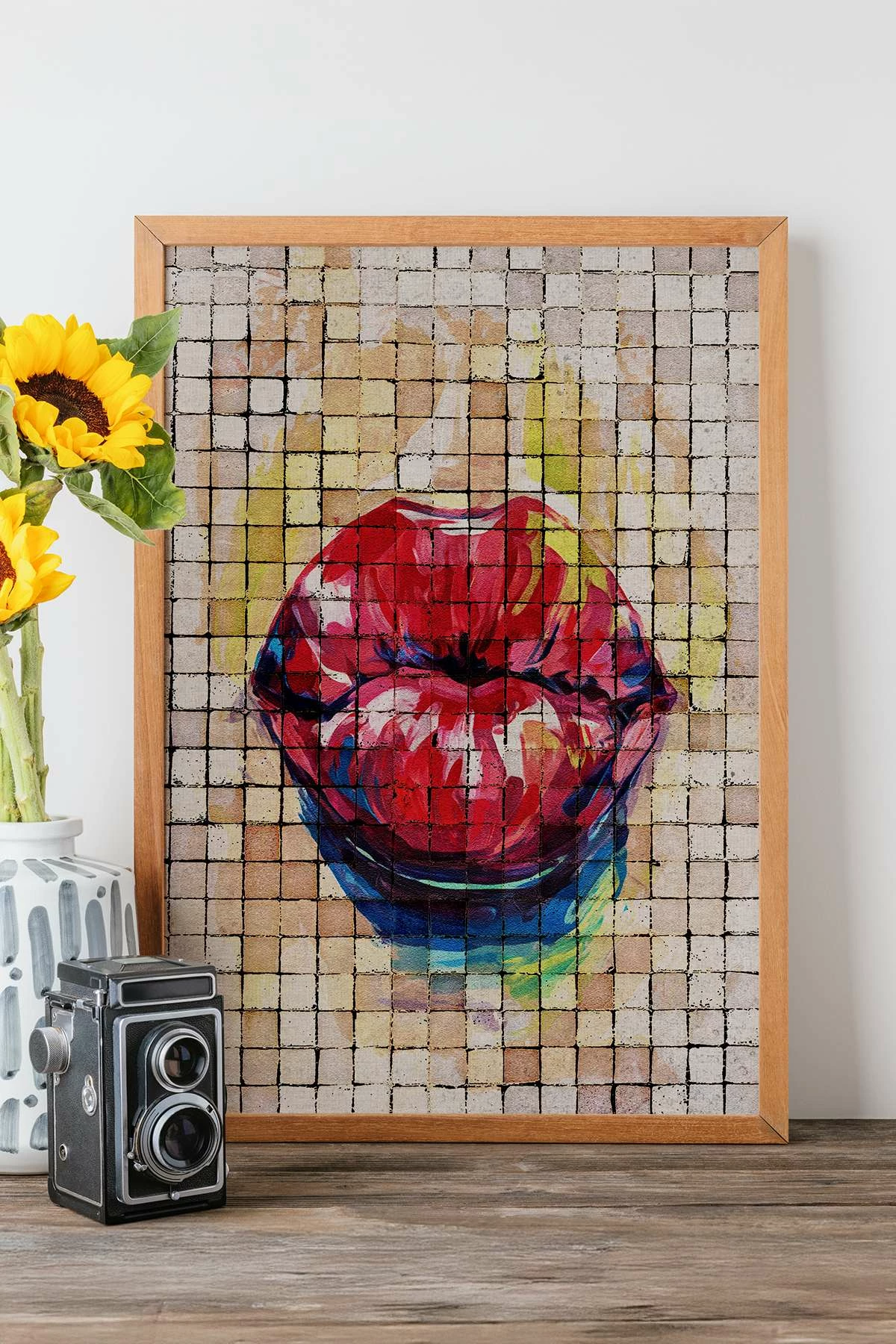 Pikturë dekorative me kornizë, Wallity Popmosaic15, shumëngjyrëshe, 33x48cm