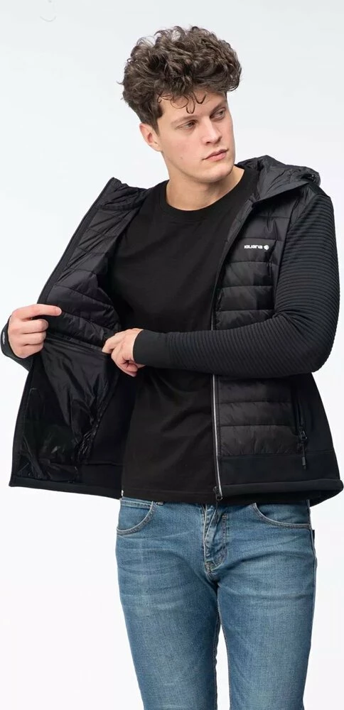 Xhaketë quilted për burra Iguana GUELO, madhësia L, e zezë