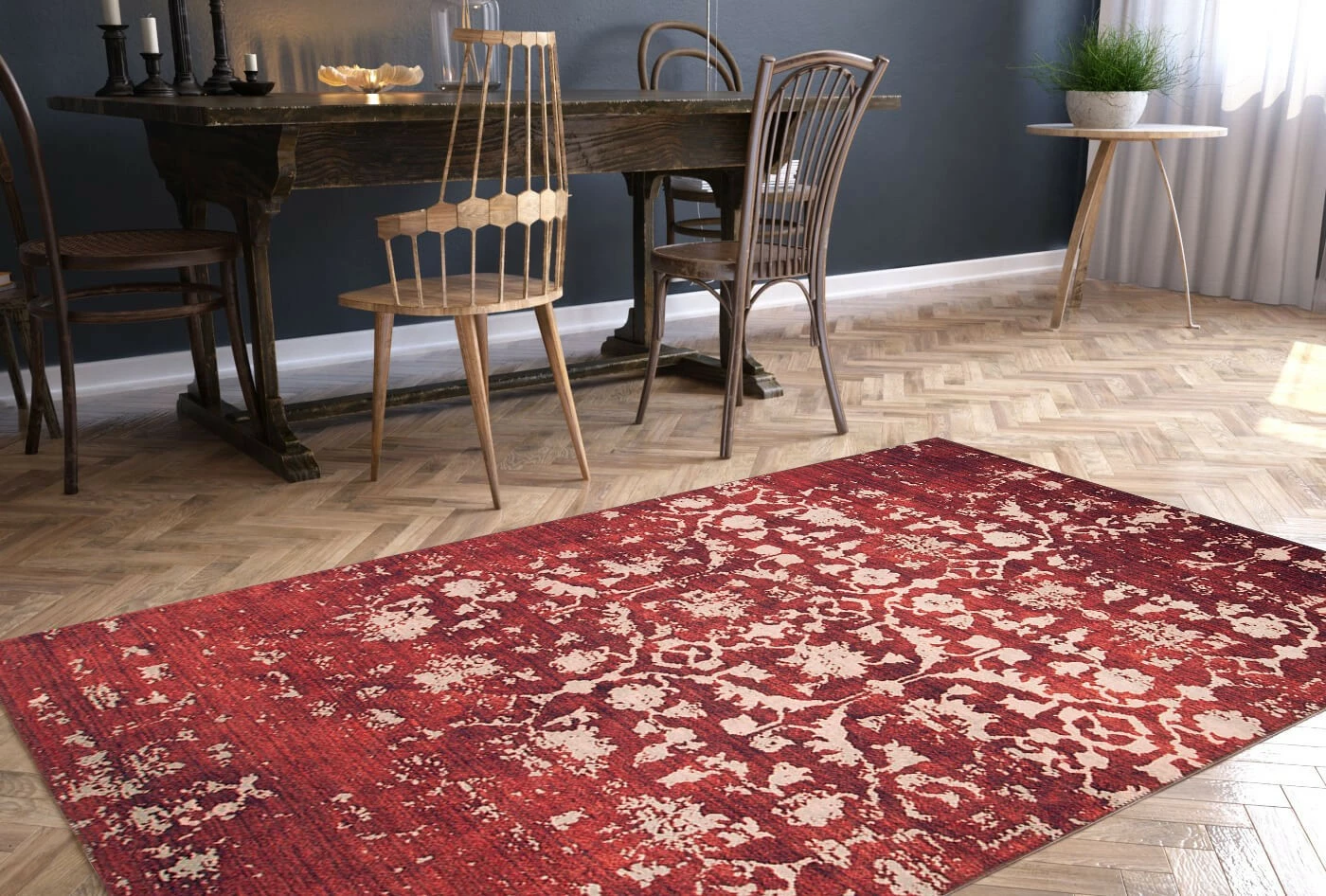 Qilim (210 x 310) Conceptum Hypnose, Dorian Chenille, i kuq AL 186 k