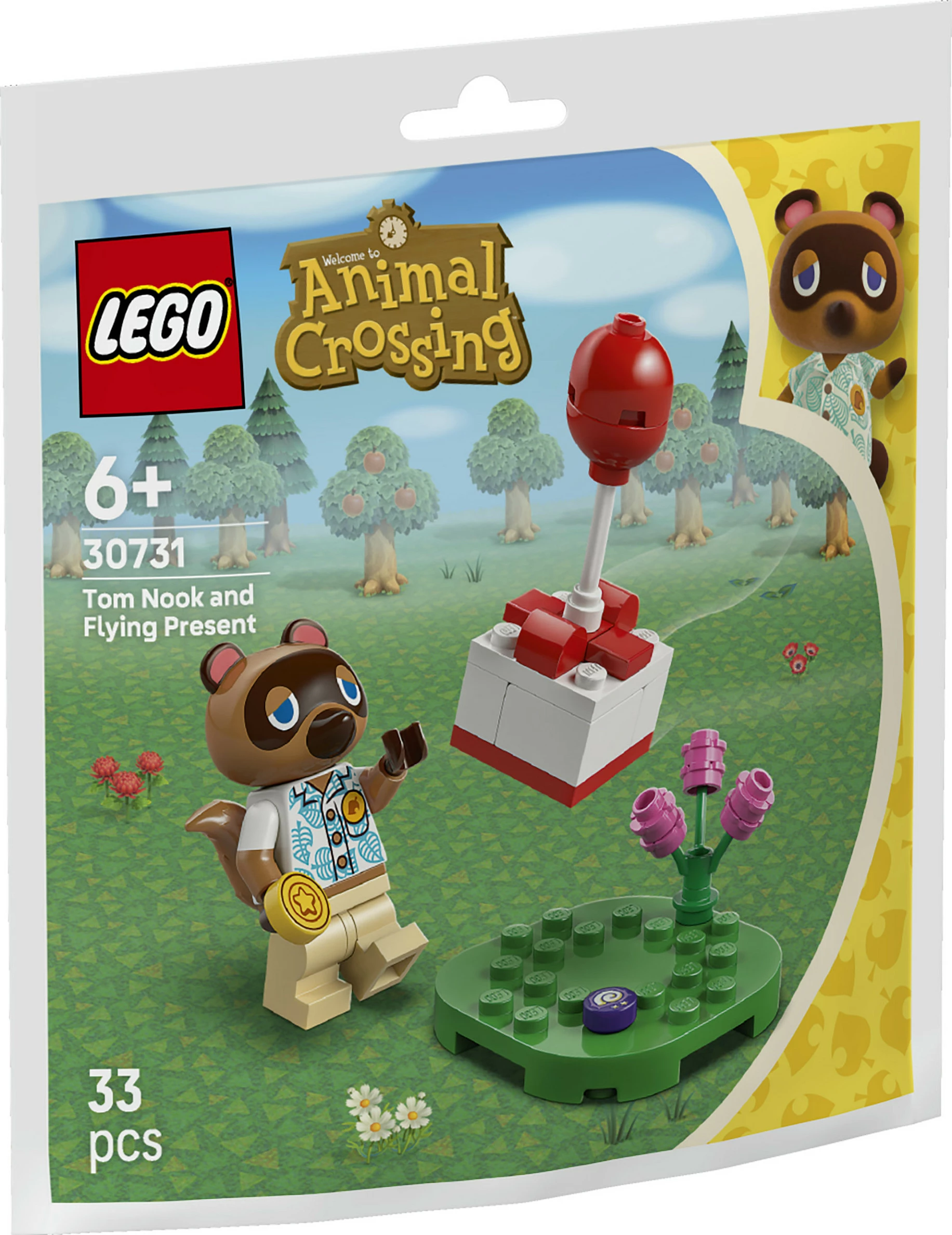 Set ndërtimi LEGO Animal Crossing 30731 Tom Nook and Flying Present, 33 pjesë, shumëngjyrësh
