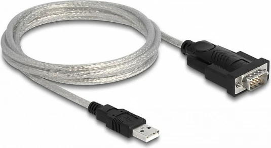 Adapter DeLOCK USB 2.0 Type-A në Serial RS-232 D-Sub 9 + D-Sub 25, 1.8 m, i zi