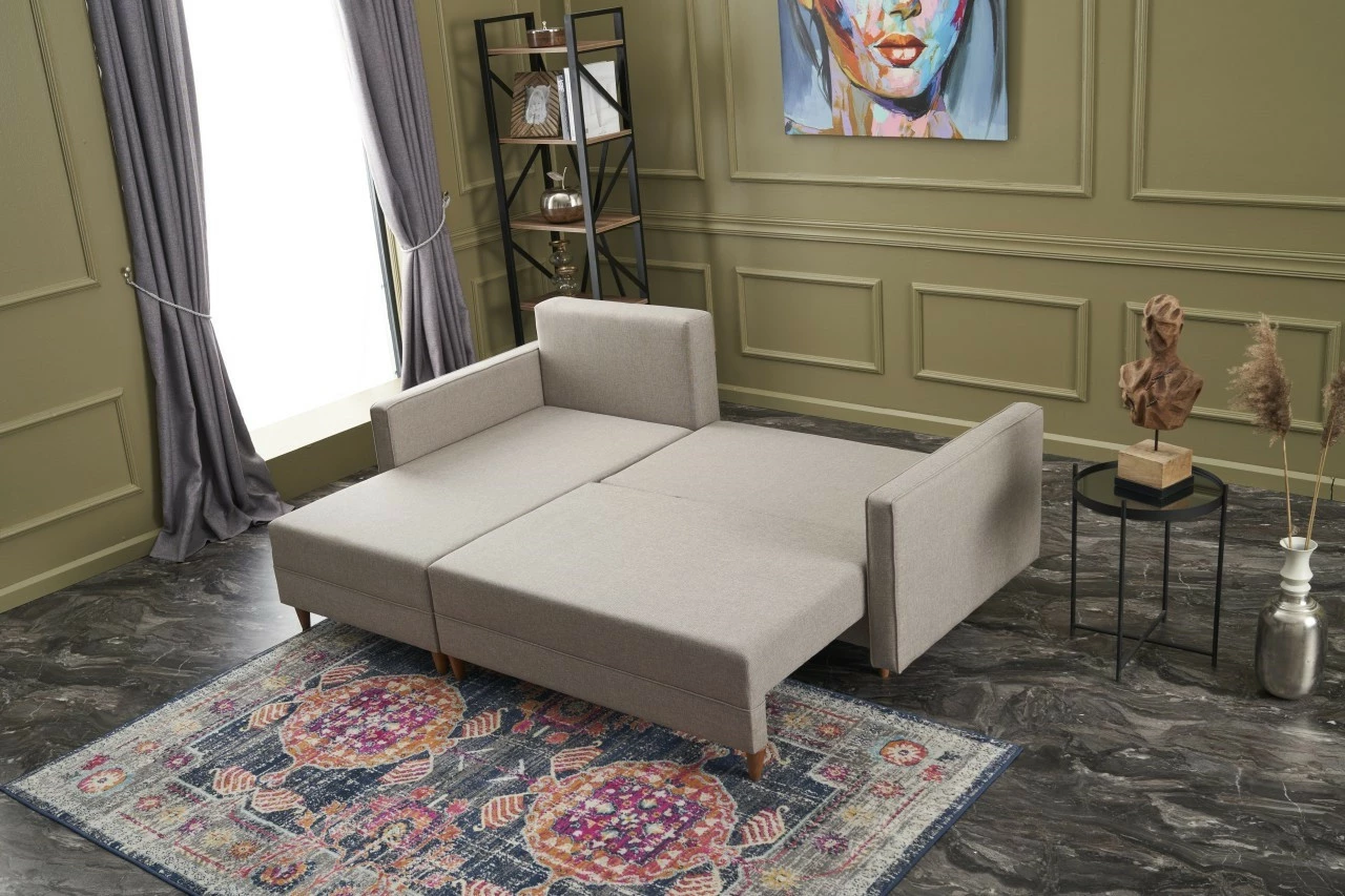 Kënd-sofë krevati Atelier del Sofa, Aydam majtas, krem