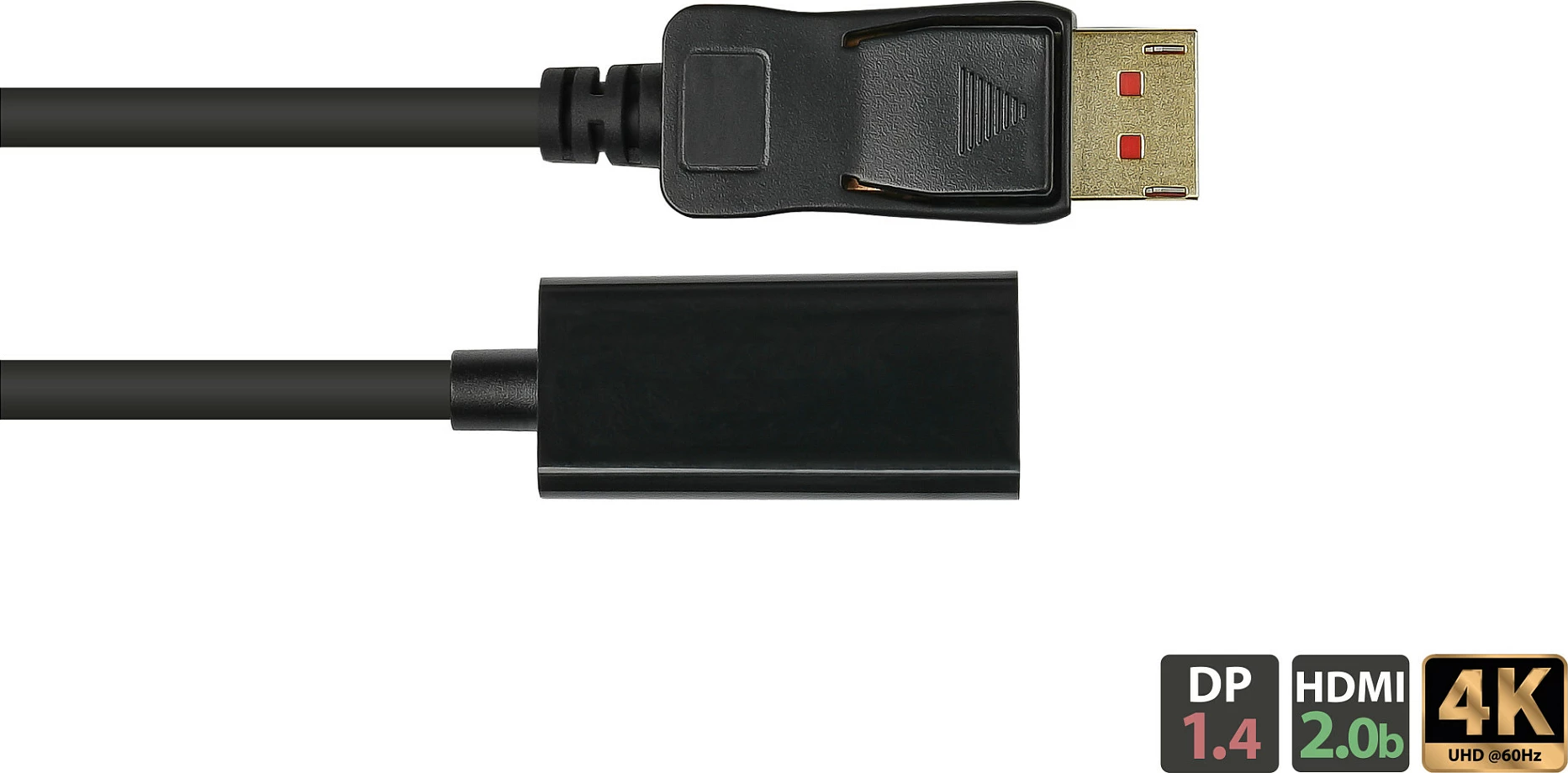 Adapter kabllo DisplayPort në HDMI GoodConnections DP-AD09, 0.2m, 4K 60Hz, e zezë