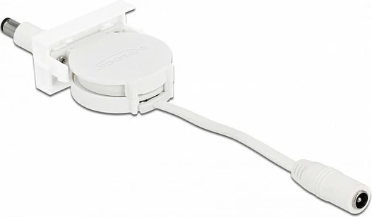 Kablë rryme DC DeLOCK Easy 45 Retractable, 5.5x2.1mm F/M, 0.62m, 12V 1.5A, e bardhë