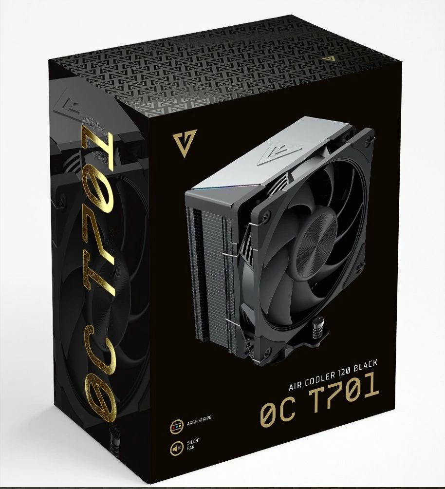 Ftohës CPU Modecom Volcano 0C T701, 120 mm, ARGB, TDP 190 W, 4 heat pipes, i zi