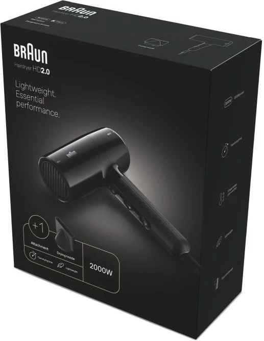 Tharëse flokësh Braun HD200E, e zezë