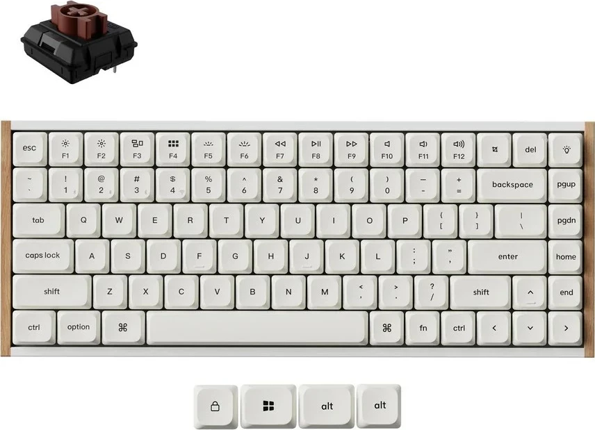 Tastierë gaming Keychron K3 Ultra 8K, 75%, Milk POM Brown Switch, RGB, bardhë