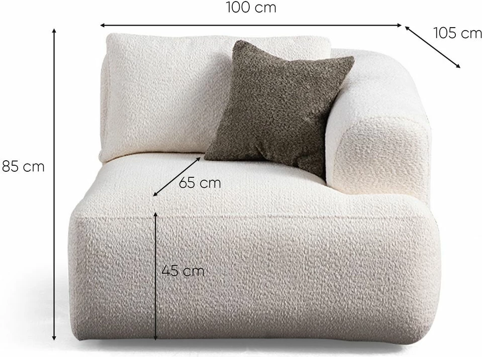 Këndare Sofia, kafe dhe e bardhë, Atelier del Sofa (Chl L + O1 + 1R)