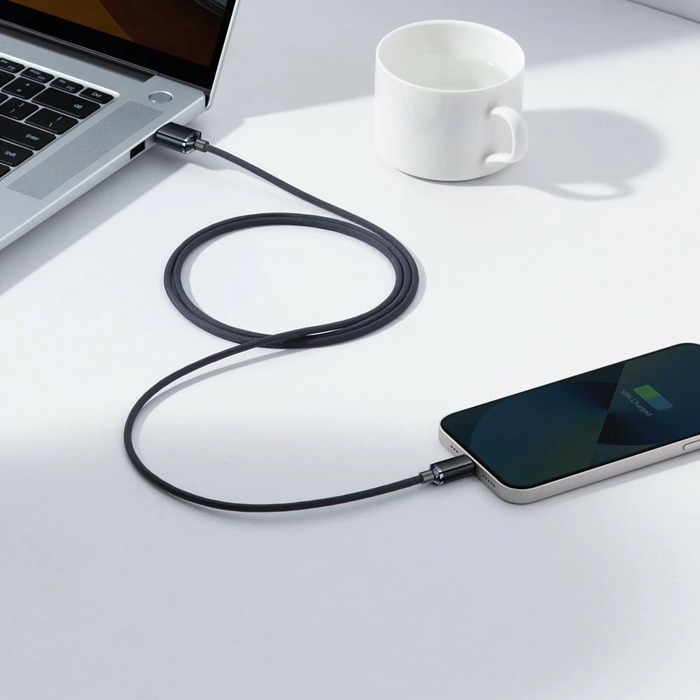 Kabllo Baseus Crystal Shine, USB-A në Lightning, 2m, 2.4A, e zezë